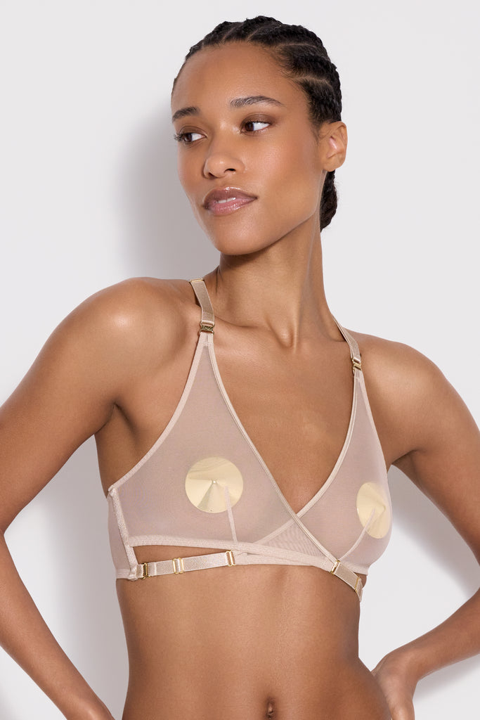 Art Deco Mesh Wrap Bra