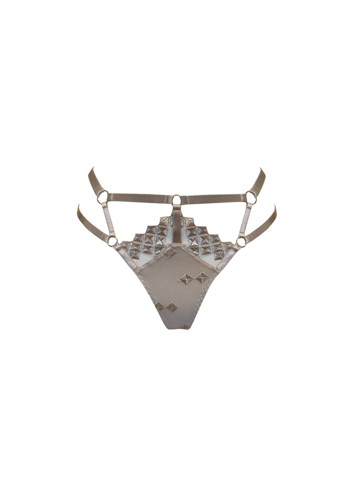 Square Lace Revived Strap Thong
