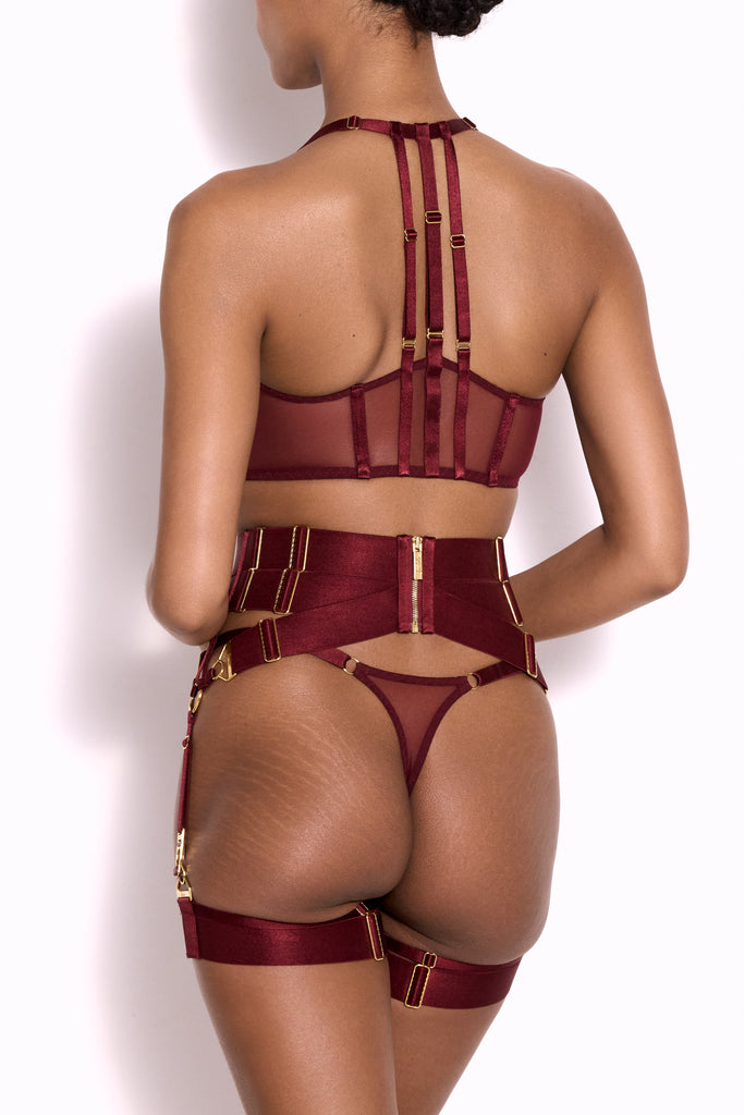 The Essentials Art Deco Mesh Wrap Bra