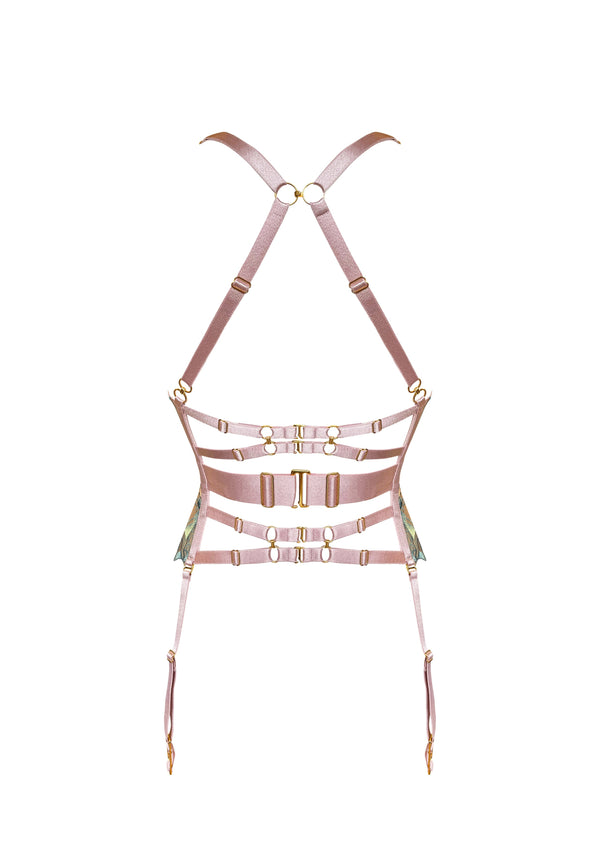 Cubism Lace Wire Basque Corset Waspie Rose Pink – Bordelle