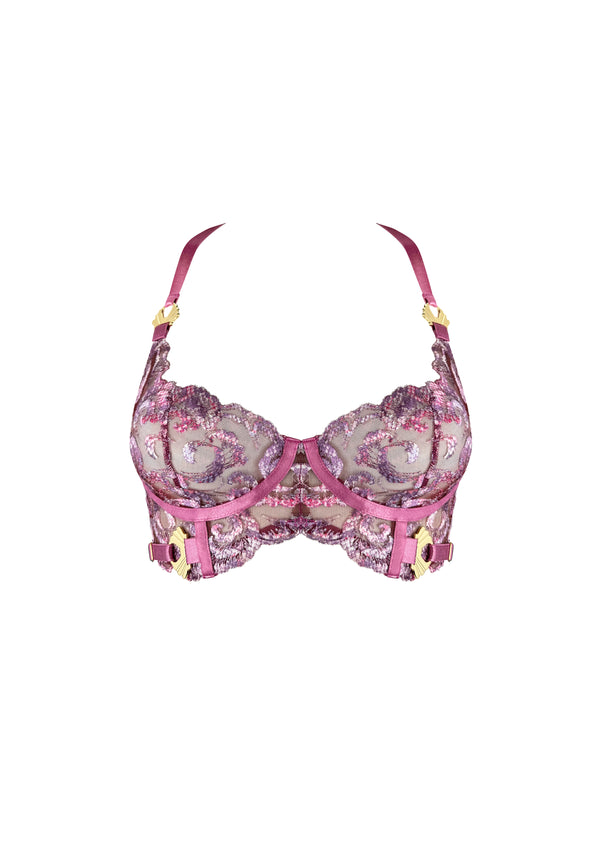 Siren Longline Raspberry Bodice Bra | Pink Lingerie – Bordelle