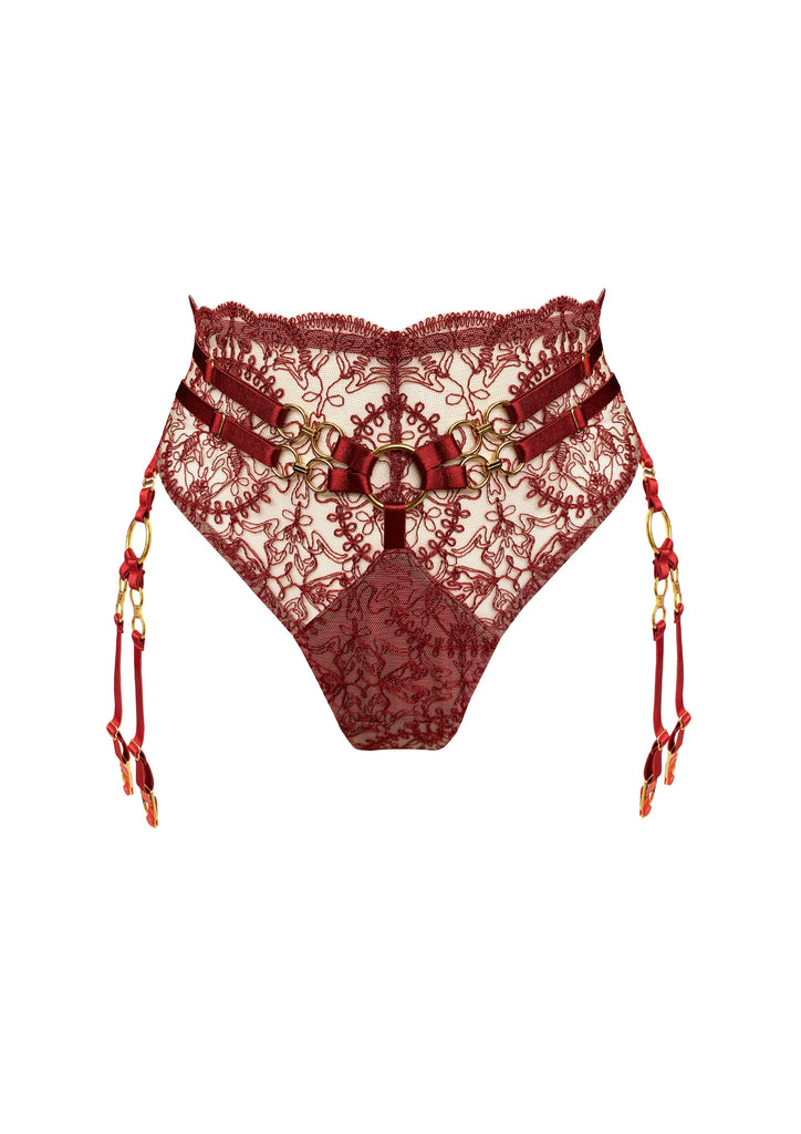 High-rise lace briefs in red - Dolce Gabbana